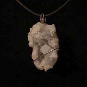 Large wire wrapped druzy necklace VACATION HOLD